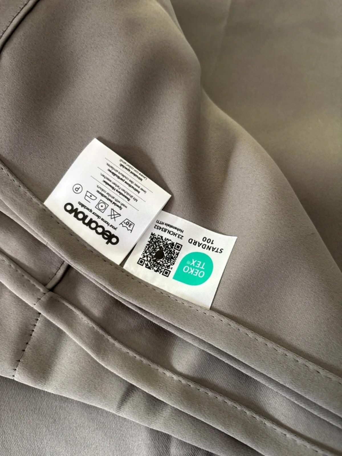 One Large Grey Door Curtain  panel 52W 84L inches