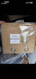 Woven Ochre fully lined Curtains 90Wx54L