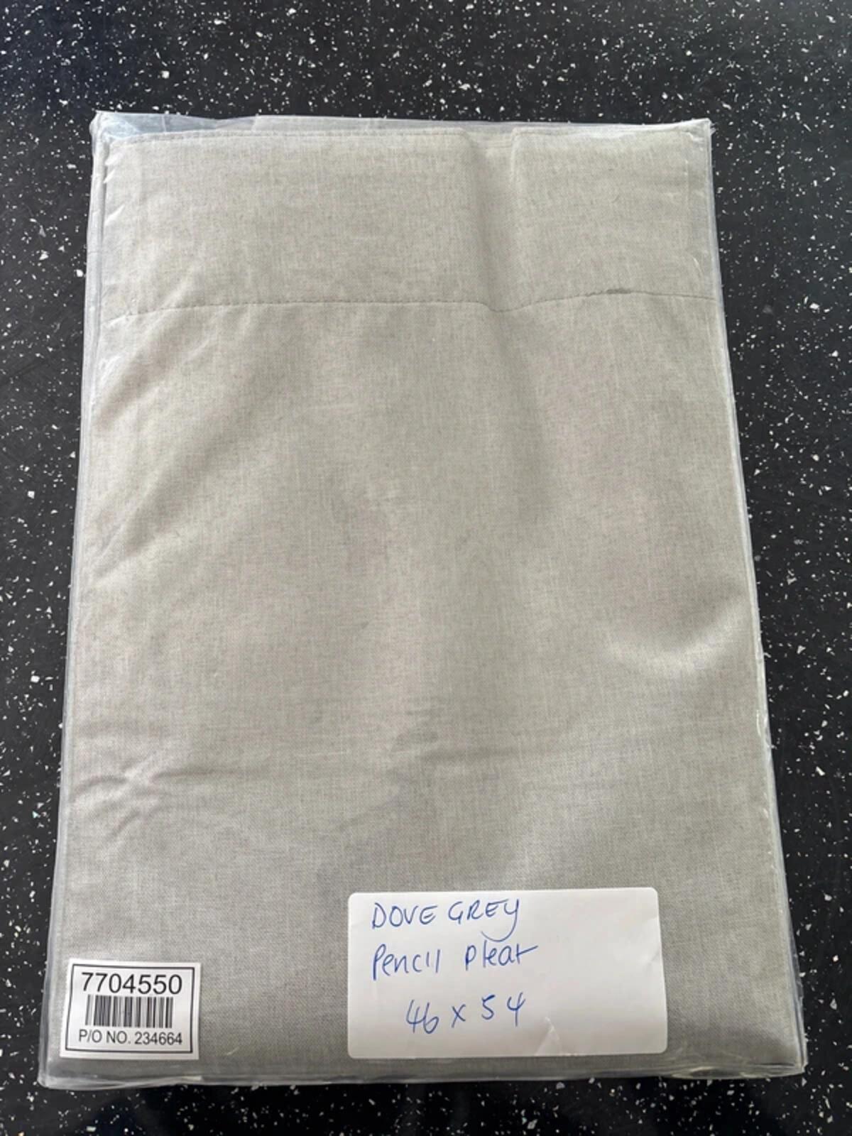 Faux linen Dove Grey pencil pleat Blackout Curtains 46Wx54L 2 panels