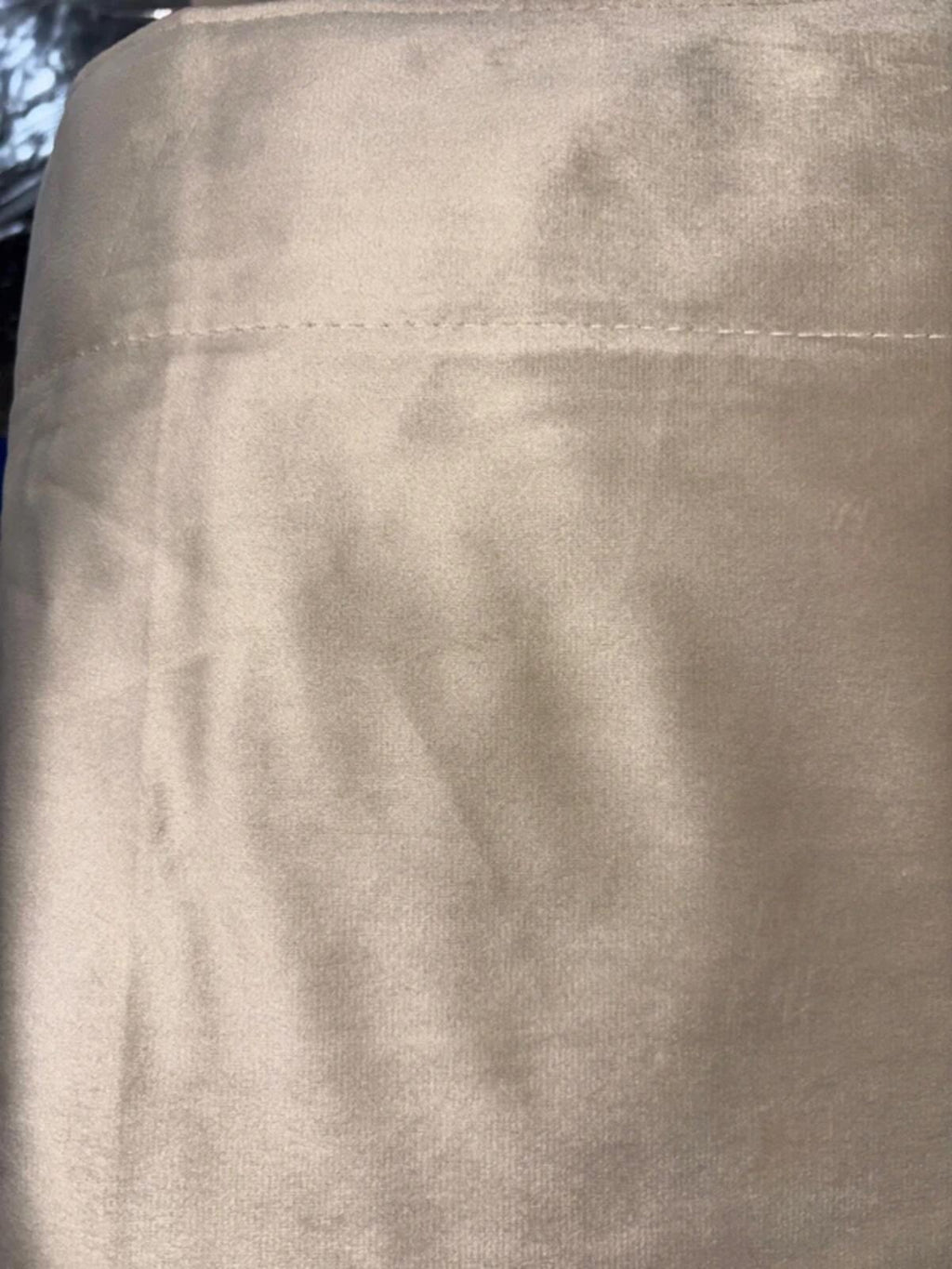 Luxury Velvet Beige Curtains Pencil pleat W90xL90 x2 panels
