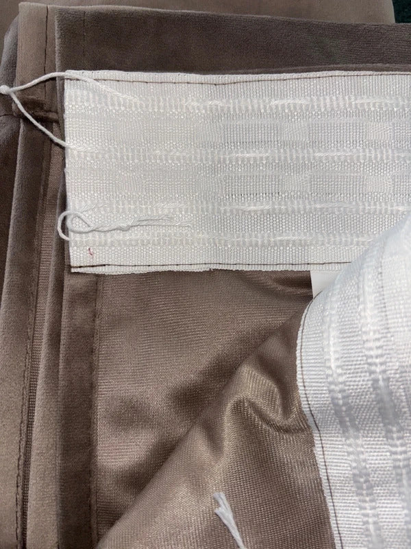 Champagne Velvet pencil pleat Curtains 52Wx90L inches x 2 panels