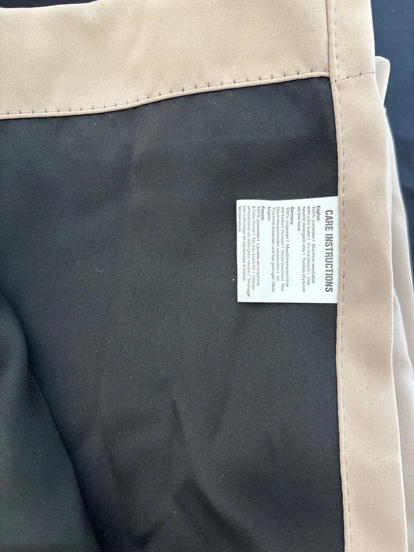 Blackout Curtains Pencil Pleat 90x90 Inch Natural Sand x 2 panels