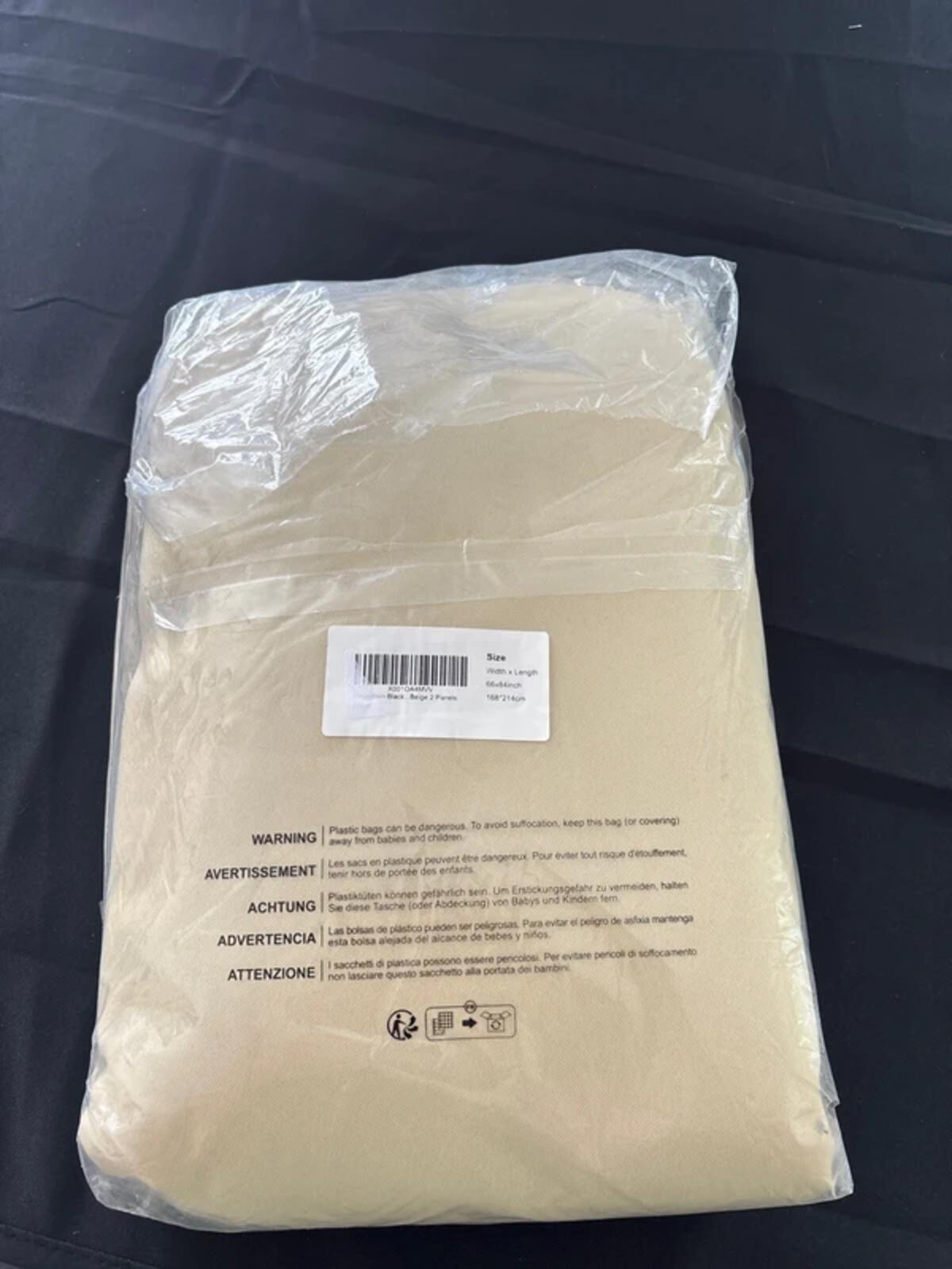 Deconovo Beige Curtains 66Wx 84L Inch Beige 2 Panels