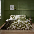 Herve Reversible Olive Super King Size Duvet Set