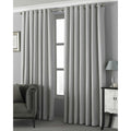 Luxurious Paoletti Pendleton eyelet curtains 66"Wx90"L-Silver