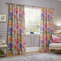 Idalia Fully Lined Cotton Printed Pencil Pleat Curtains Fuchsia 46"Wx72"L