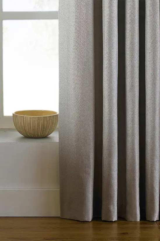 Atlantic Fully Lined Twill Woven Eyelet Curtains Natural 90W x 54L inches