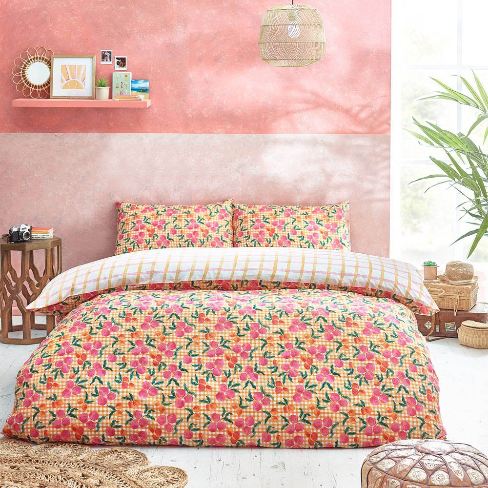 Juicy Gingham Reversible Duvet Cover Set- Single bed