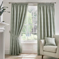 Aveline Pencil Pleat Curtains in Green W 66 x L 54 inches