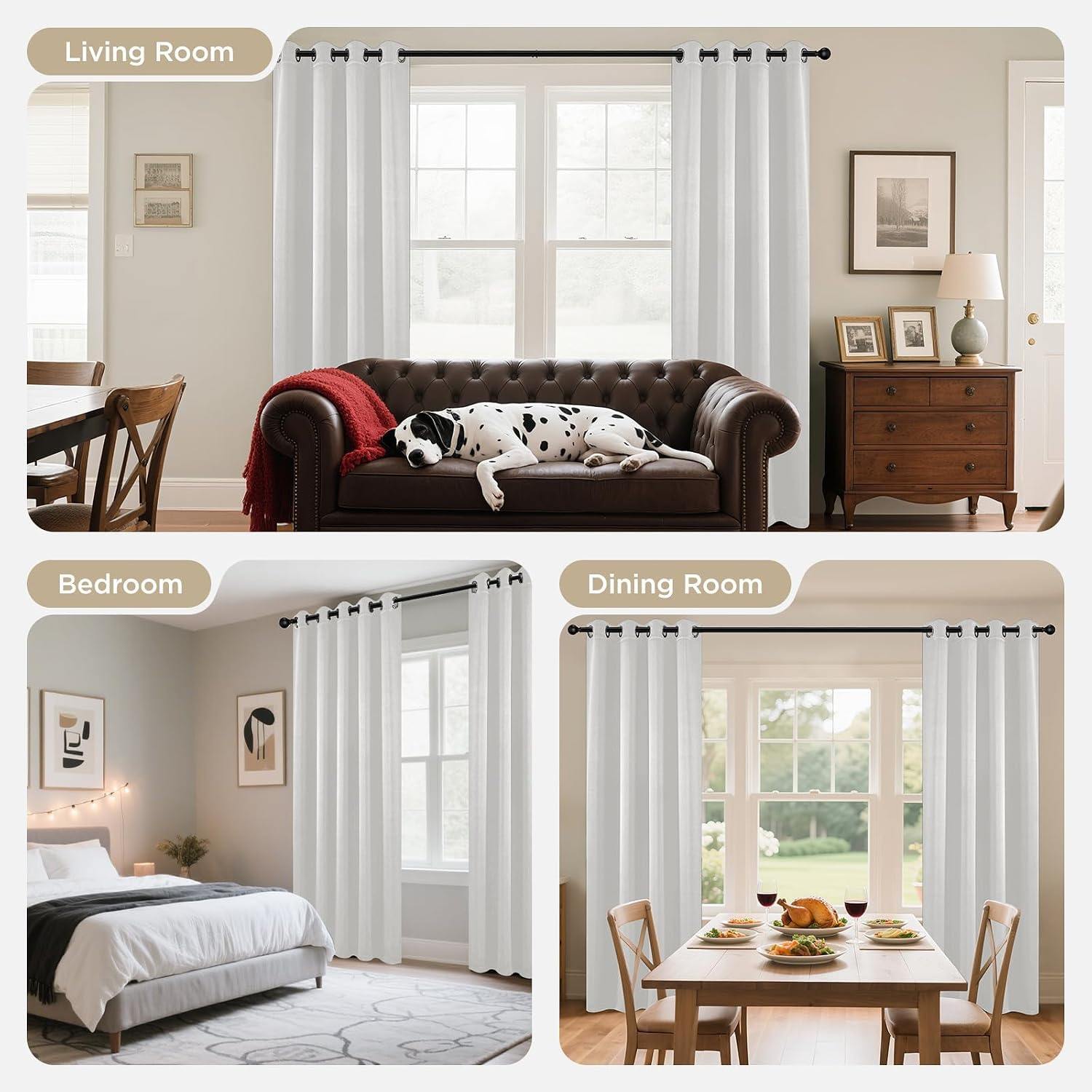 Joydeco Blackout Curtains for Bedroom 52W x 54L Inch, , 2 Panels - Greyish White