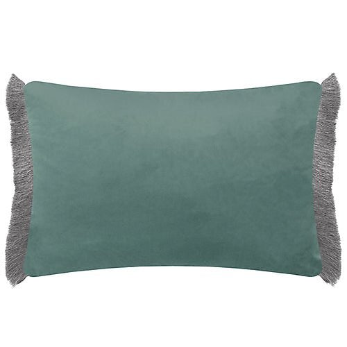 Voyage Mangrove Printed Velvet  Cushion cover, Green, 40cm x 60cm