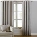 Atlantic Fully Lined Twill Woven Eyelet Curtains Natural 66Wx72L inches