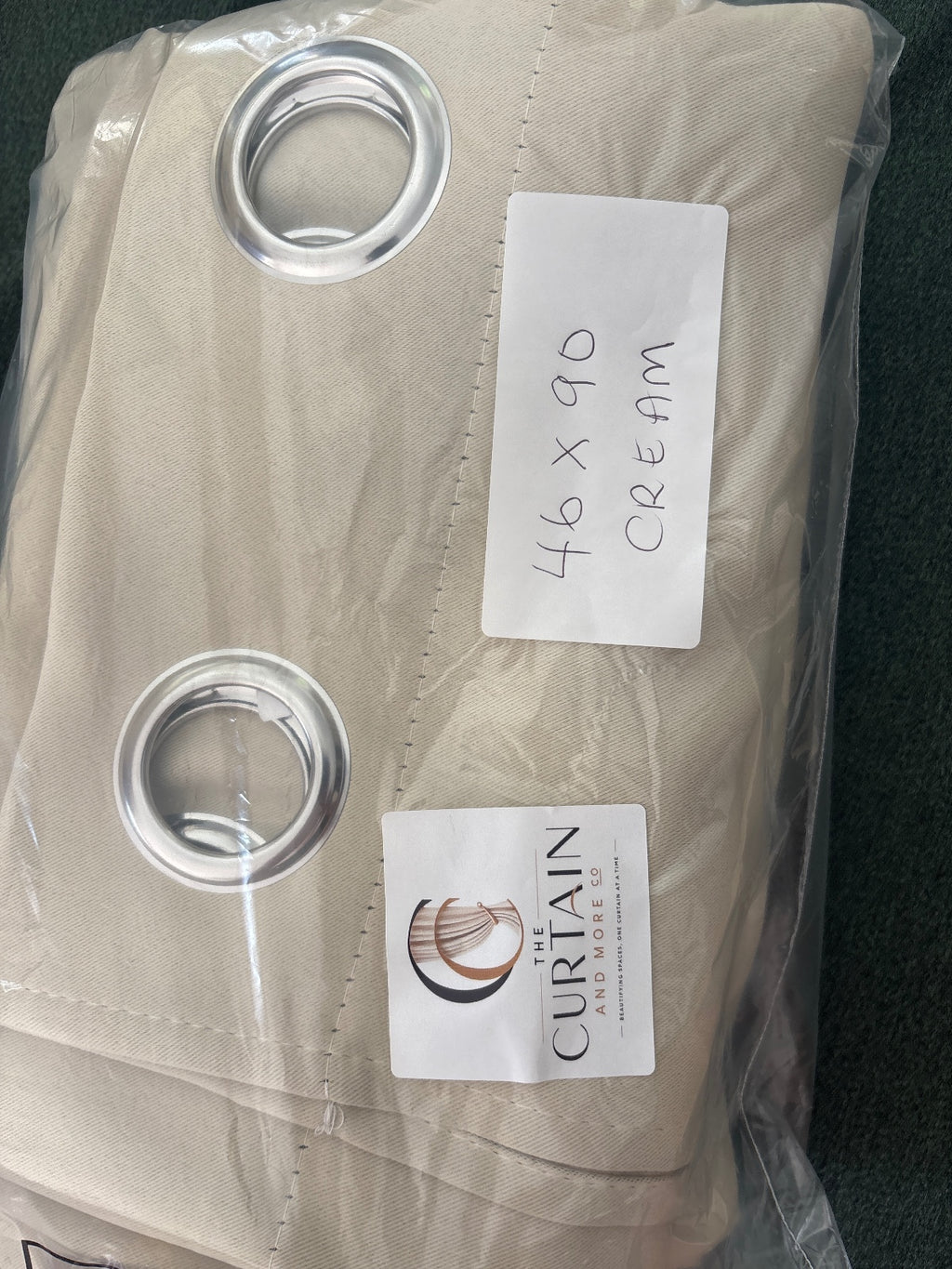 Cream Eyelet Curtains 46Wx90L 2 panels