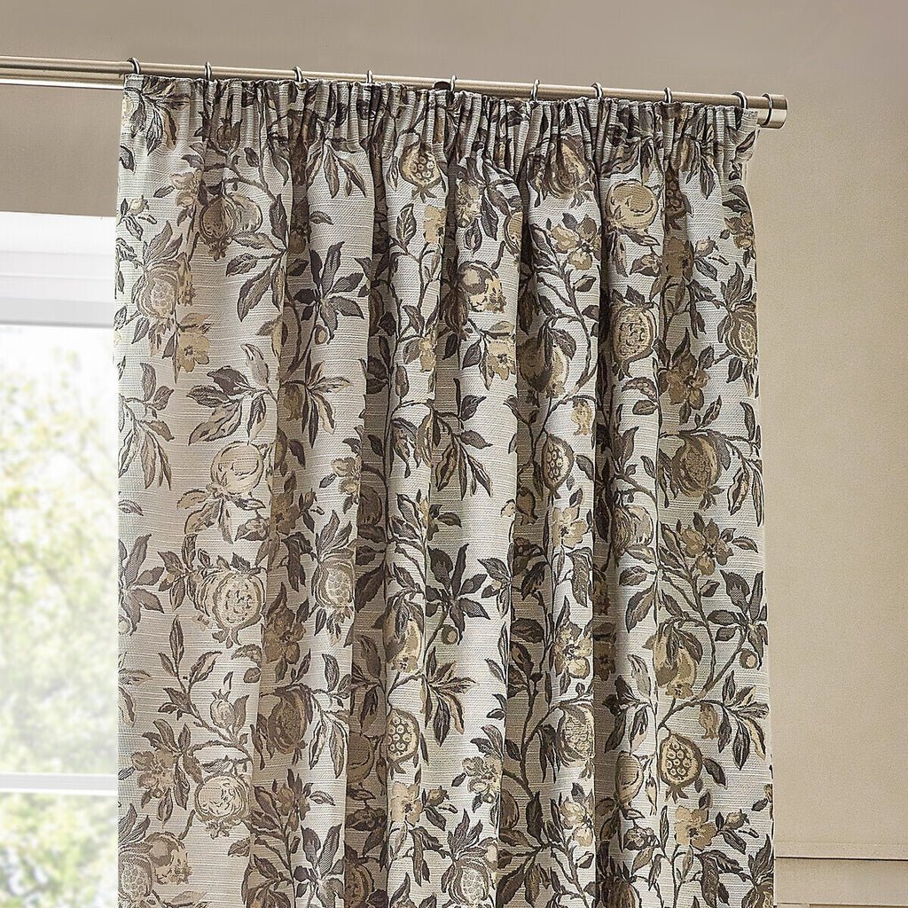 Pomegranate Floral Jacquard Pencil Pleat Curtains 46"Wx 72"L