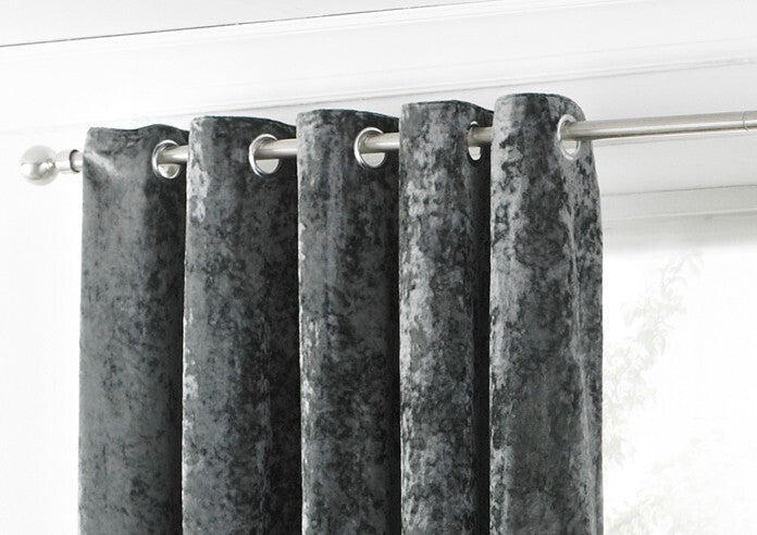 Paoletti Verona Eyelet Curtains 66"W x 90"L, Pewter Grey