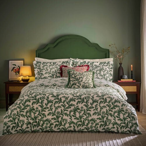 Hedera Printed Duvet Cover Set Verdie- King Size
