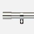 Silver metal Curtain pole and fixtures extends up to 140cm