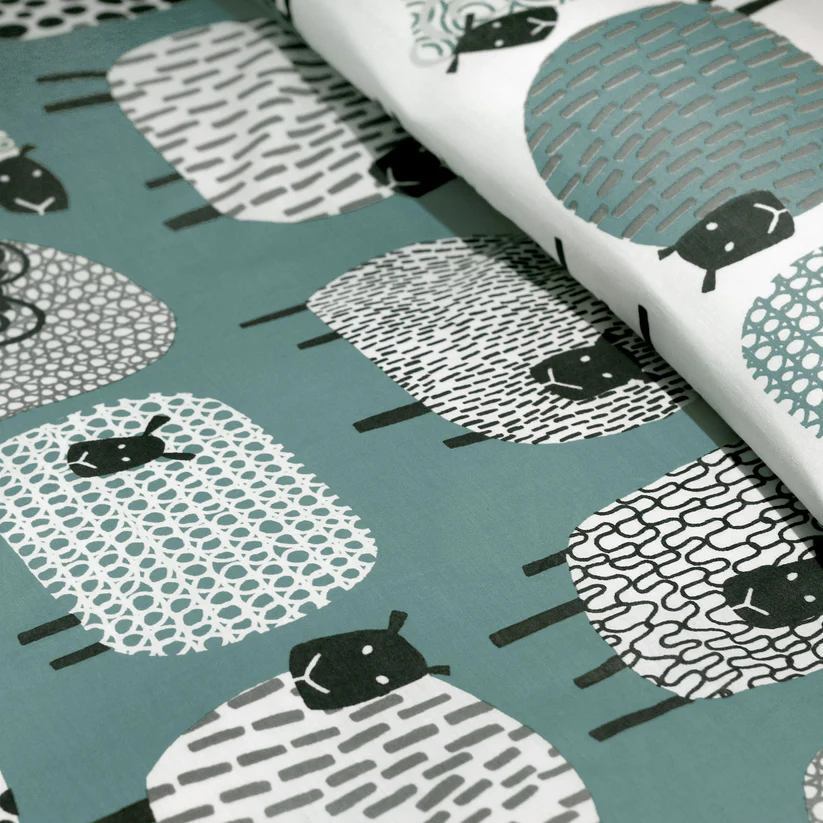Dotty Sheep Duvet Cover Set in Duck Egg  King size