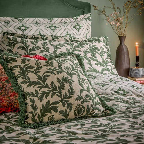 Hedera Printed Duvet Cover Set Verdie- Double