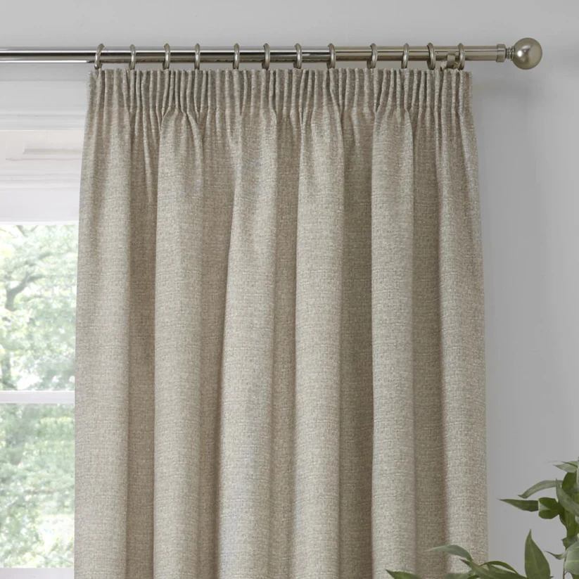 Pembrey Pencil Pleat Curtains in Natural 66" Width x 54" Drop (168 x 137cm)