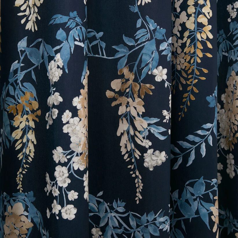 Wisteria Eyelet Curtains in Navy 66" Width x 72" Drop (168 x 183cm)