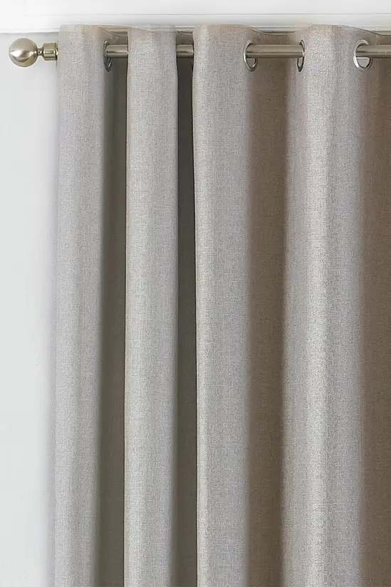 Atlantic Fully Lined Twill Woven Eyelet Curtains Natural 90W x 54L inches