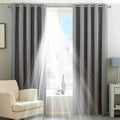 Twilight Blackout Eyelet Curtains Silver 66W x 54L Inches