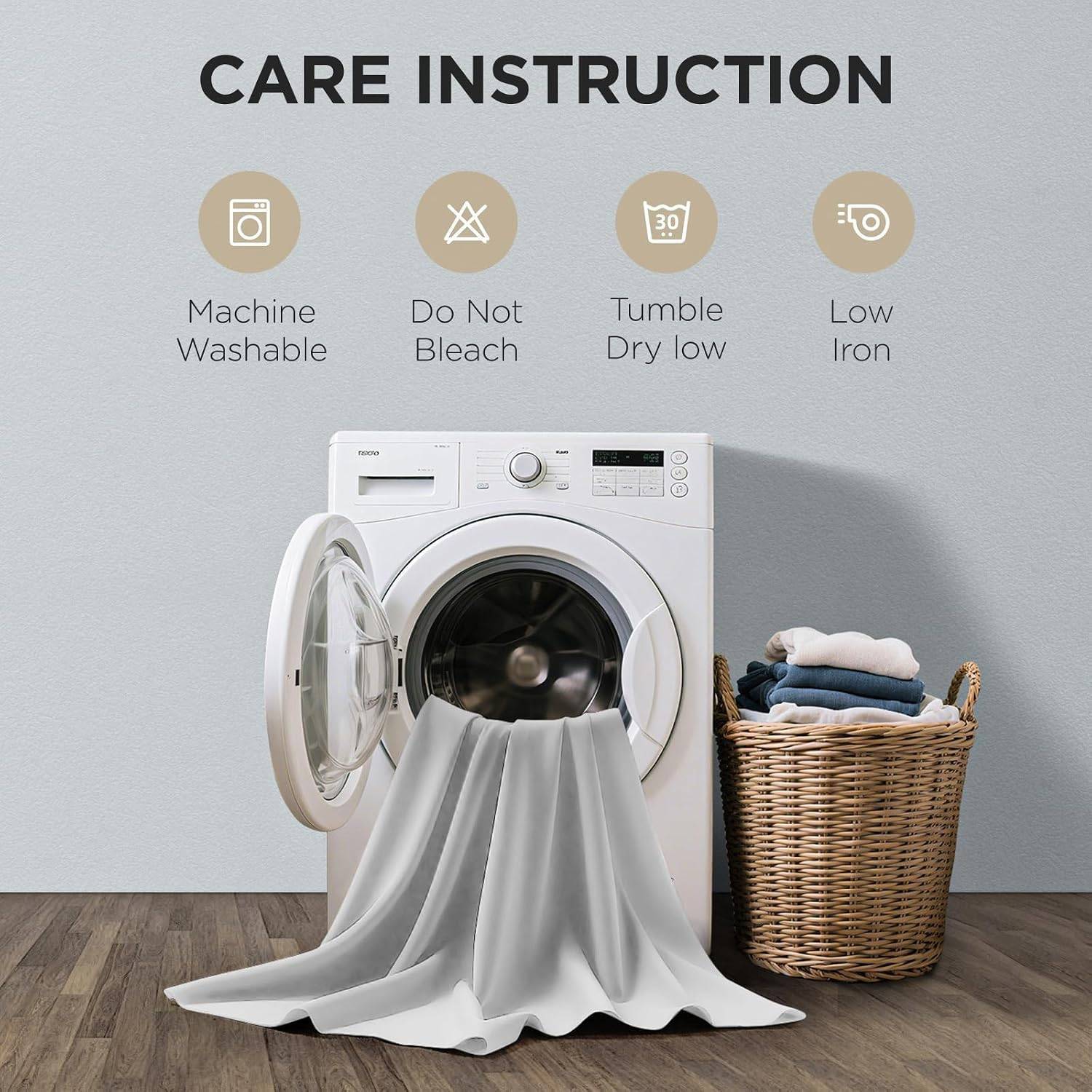 Joydeco Blackout Curtains for Bedroom 52W x 54L Inch, , 2 Panels - Greyish White