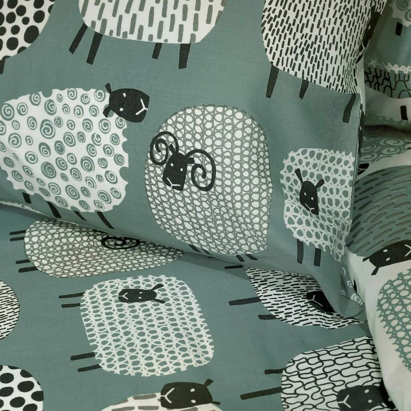Dotty Sheep Duvet Cover Set in Duck Egg  King size