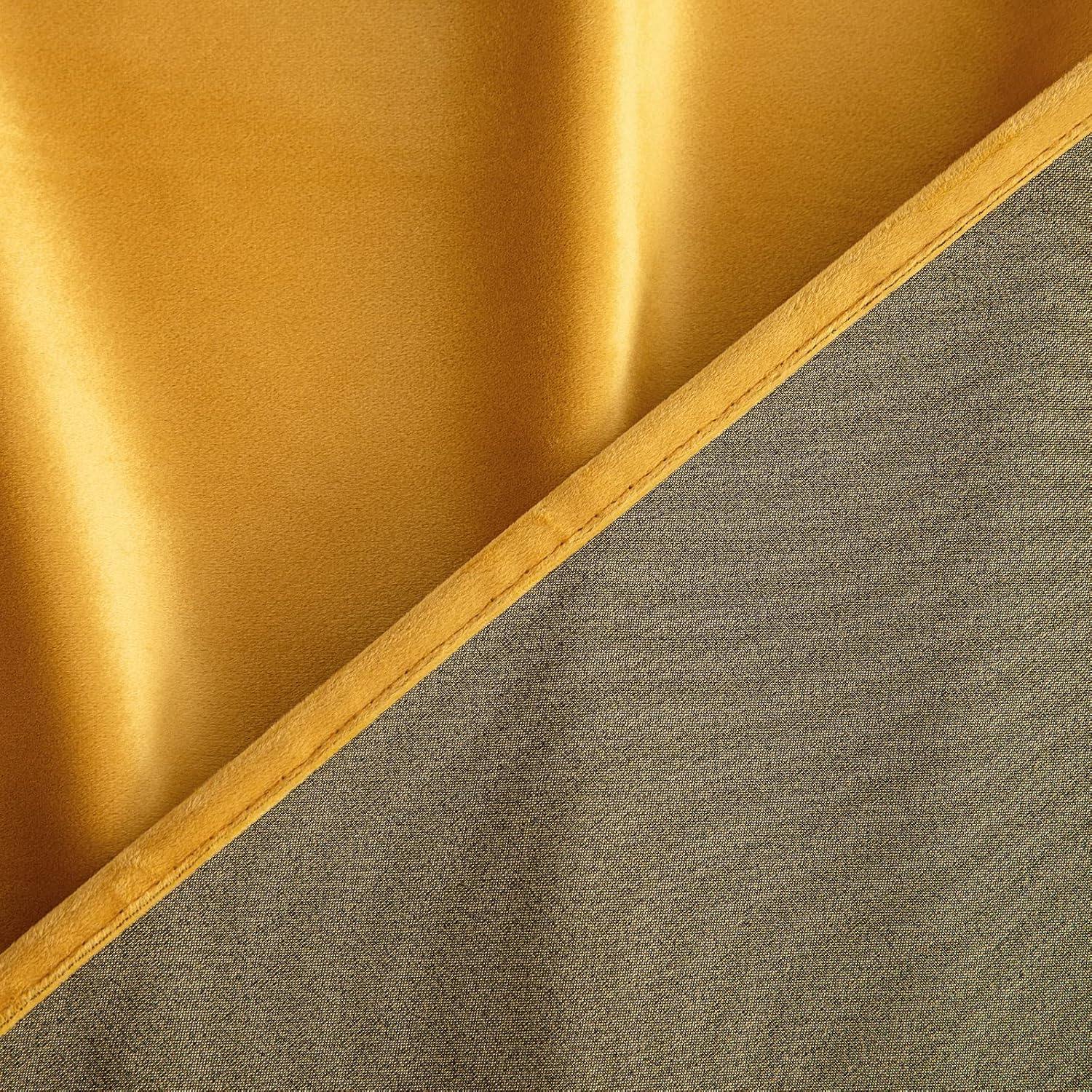 Vibrant Mustard Yellow velvet Curtains 46"W x 90"L x 2 panels