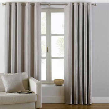 Atlantic Fully Lined Twill Woven Eyelet Curtains Natural 90W x 54L inches