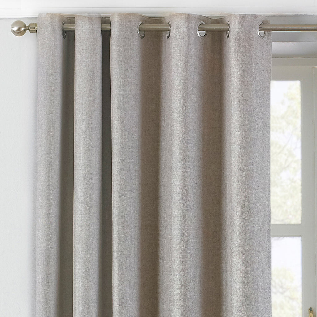 Atlantic Fully Lined Twill Woven Eyelet Curtains Natural 66Wx72L inches