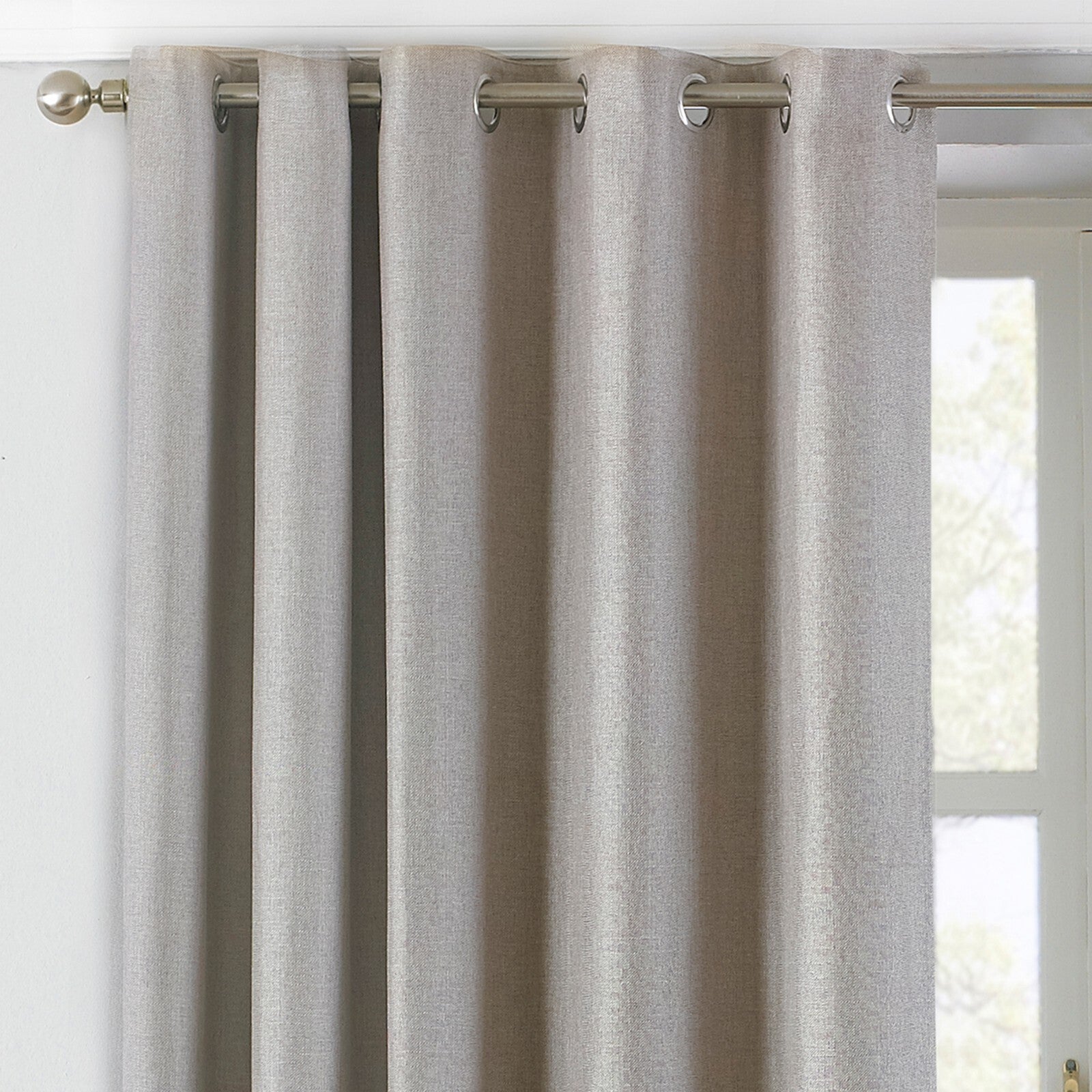 Atlantic Fully Lined Twill Woven Eyelet Curtains Natural 66Wx72L inches