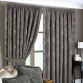 Premium Winchester Jacquard  Pencil Pleat Curtains Mocha 66"Wx90"L