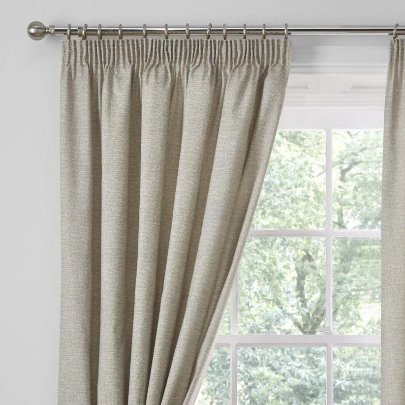 Pembrey Pencil Pleat Curtains in Natural 66" Width x 54" Drop (168 x 137cm)