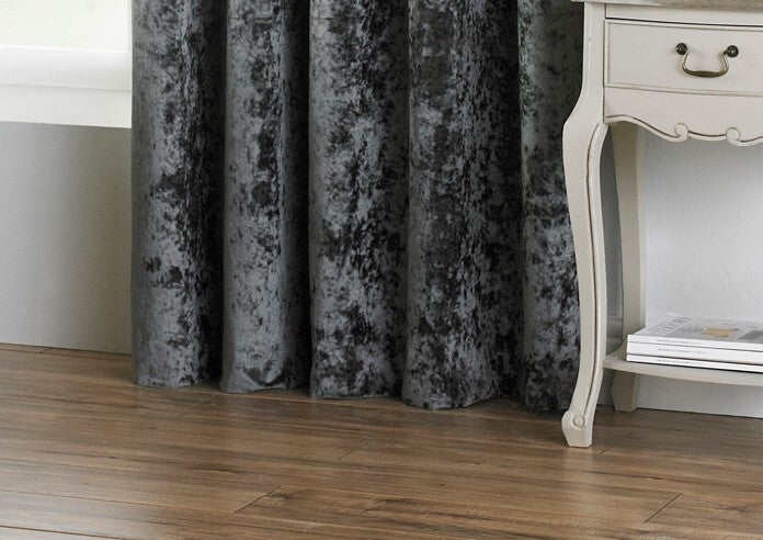 Paoletti Verona Eyelet Curtains 66"W x 90"L, Pewter Grey
