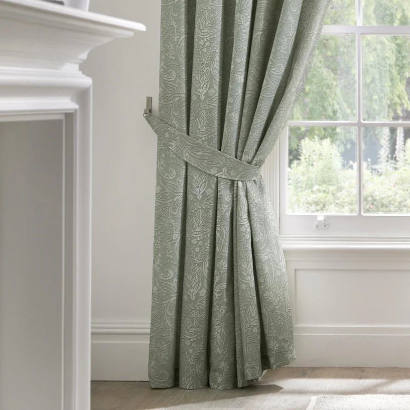 Aveline Pencil Pleat Curtains in Green W 66 x L 72 inches