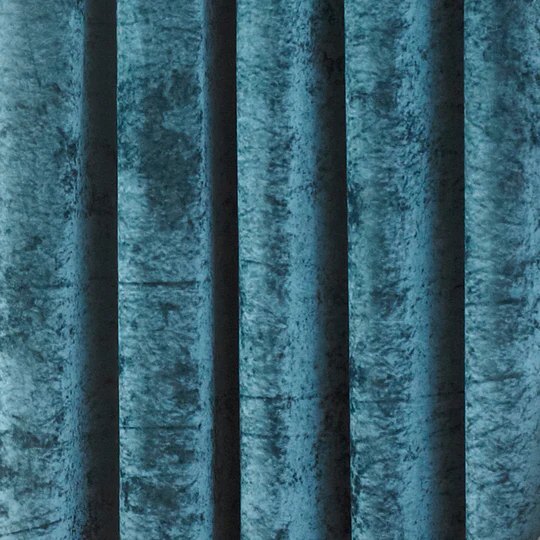 Verona Fully Lined Crushed Velvet Eyelet Curtains Teal 66Wx 108L inches