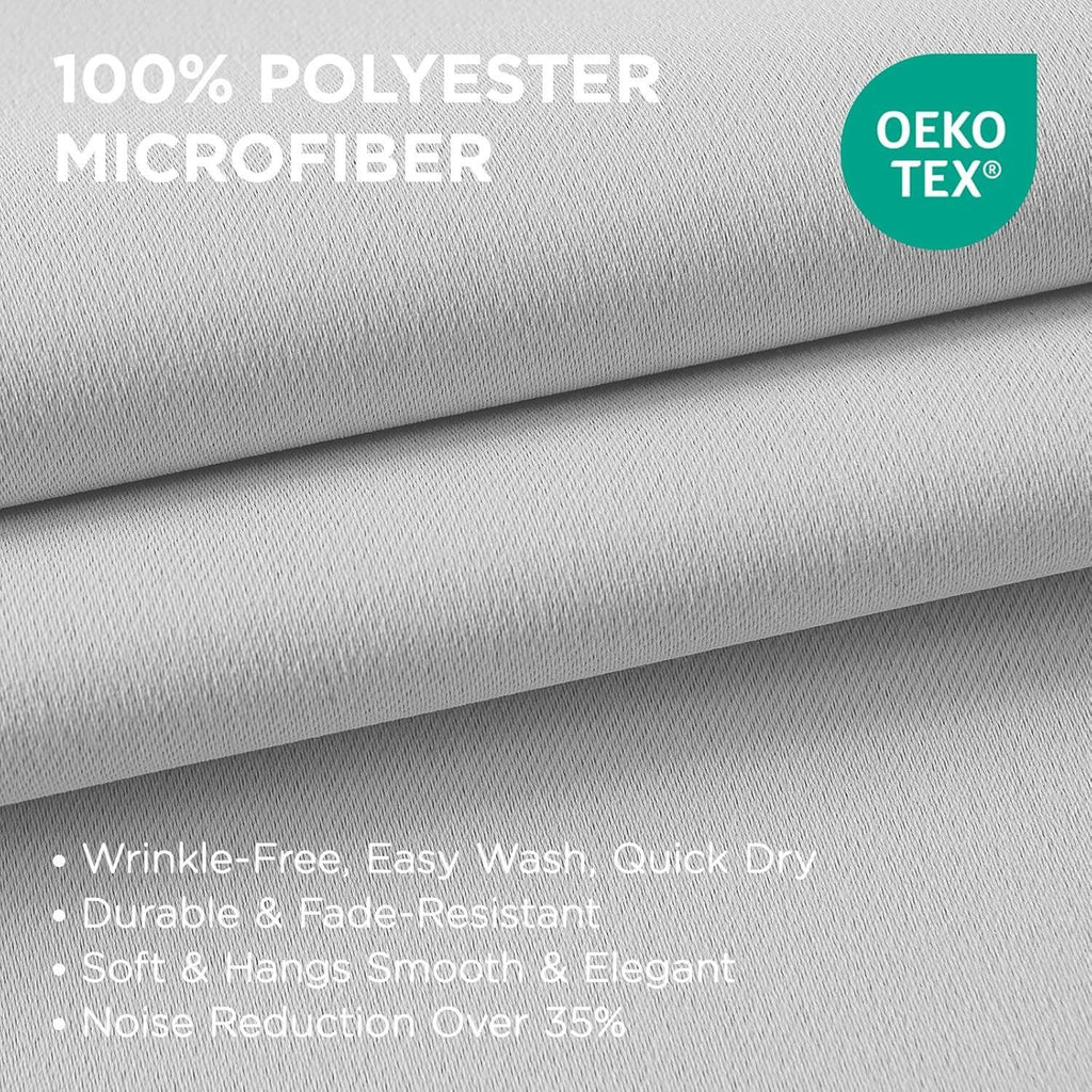 Joydeco Blackout Curtains for Bedroom 52W x 54L Inch, , 2 Panels - Greyish White