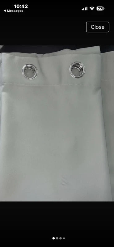 Sage Green Eyelet curtains 90Wx90L inches x2 panels