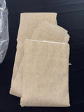 Faux Linen pencil pleat Curtains in Beige W52 x L63 Inch Two Panels 💯 Blackout