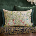 Voyage Mangrove Printed Velvet  Cushion cover, Green, 40cm x 60cm