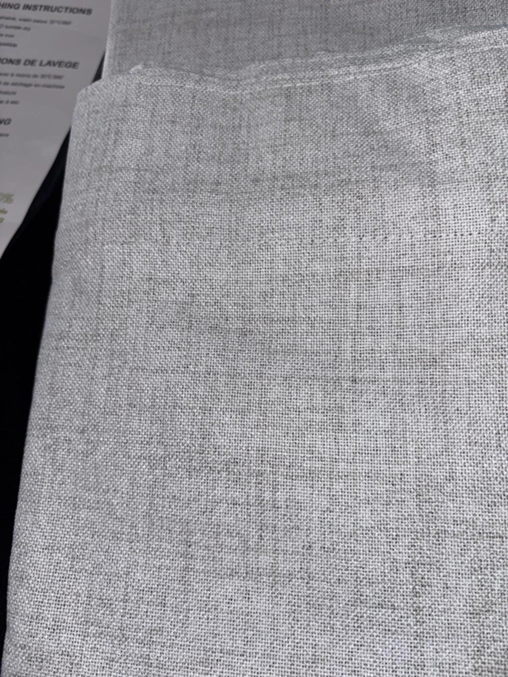 Premium Grey White Linen look Blackout Curtains 55Wx94L inches