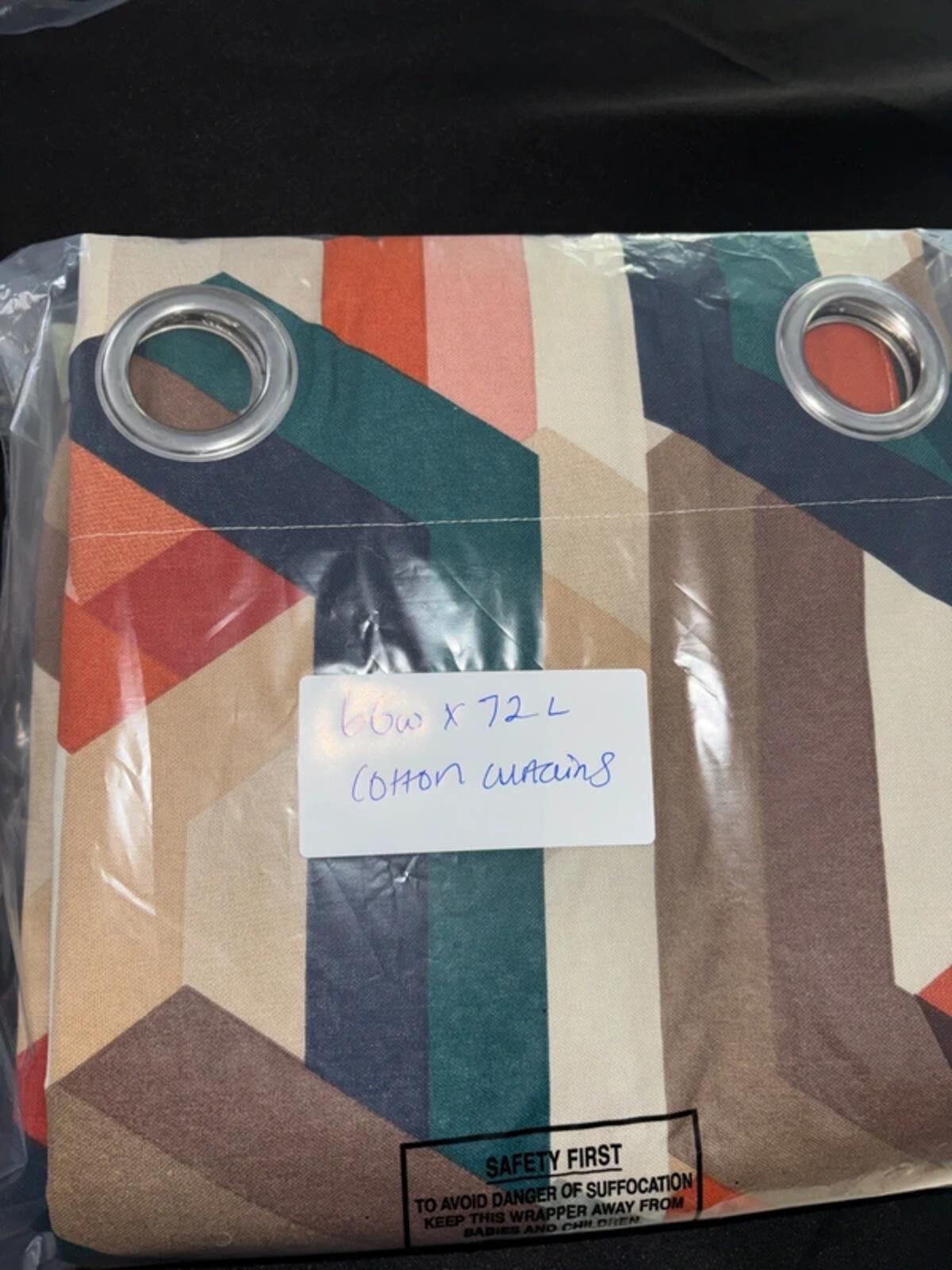 💯 Cotton Fully lined Curtains 66Wx72L 2 panels inches