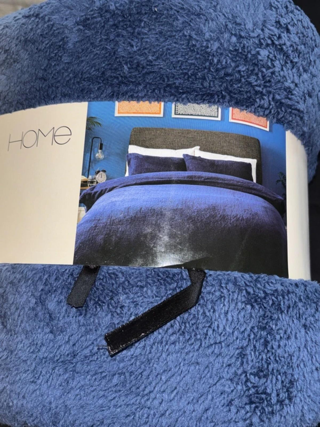 Kingsize Fleece Duvet Bedding Set in Blue