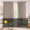 OLIVIA ROCCO Blackout Linen Eyelet Curtains: NATURAL / 90" (WIDTH) x 90" (DROP) LOOMWORKS LTD