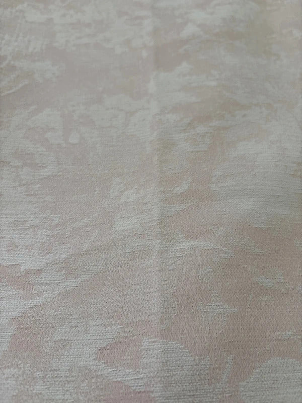Premium Chenille Floral Jacquard Curtains in Pink and cream 52Wx90L inches