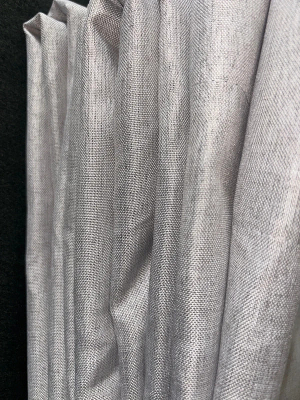 💯 Blackout Faux linen Greyish white Curtains W66 x L72 Inch One Pair