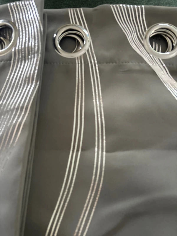 Grey Curtains with Silver wave detail 46Wx54L x 2 in inches