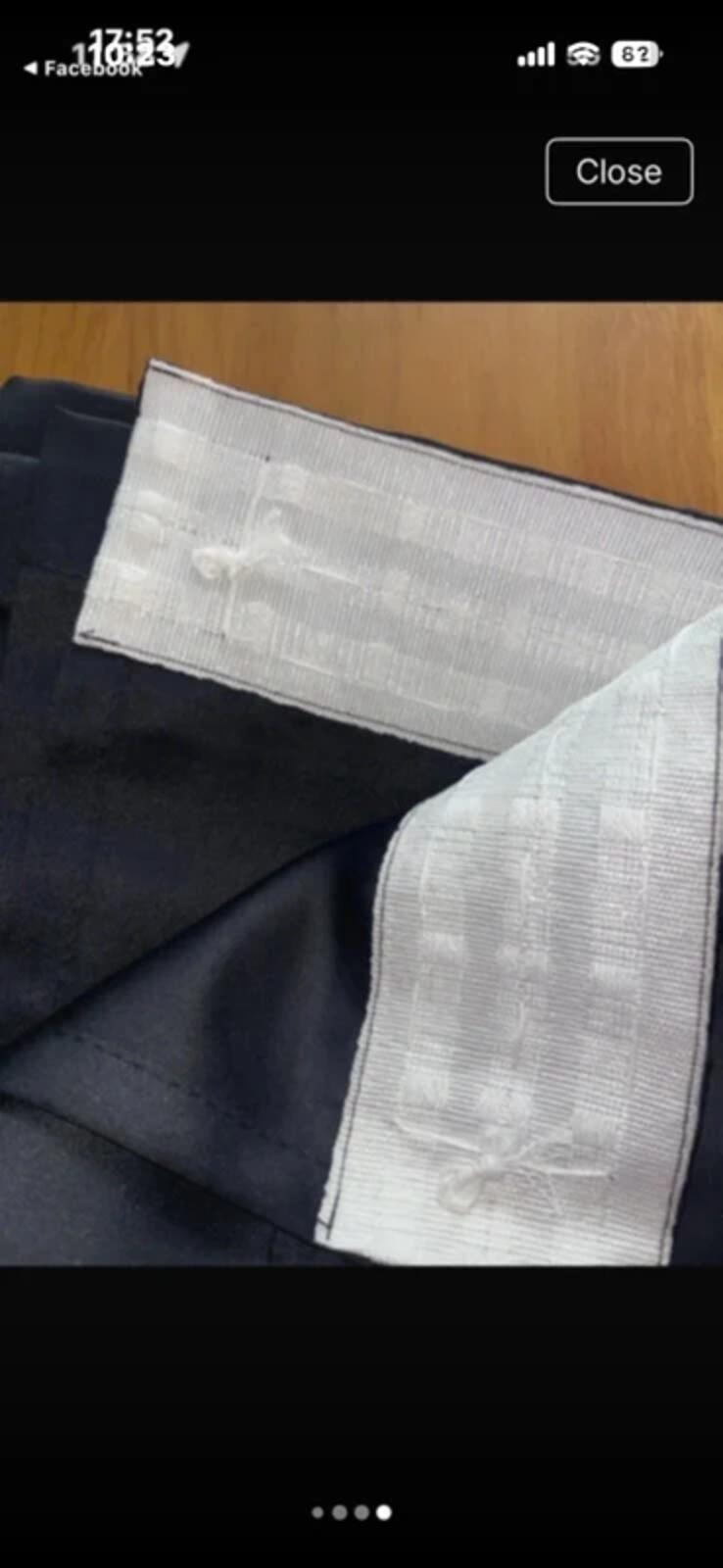 1 pair of Blackout curtains in Black 2 panels each 66Wx54L inches Pencil pleat